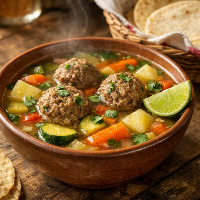 Traditional Albondigas Soup