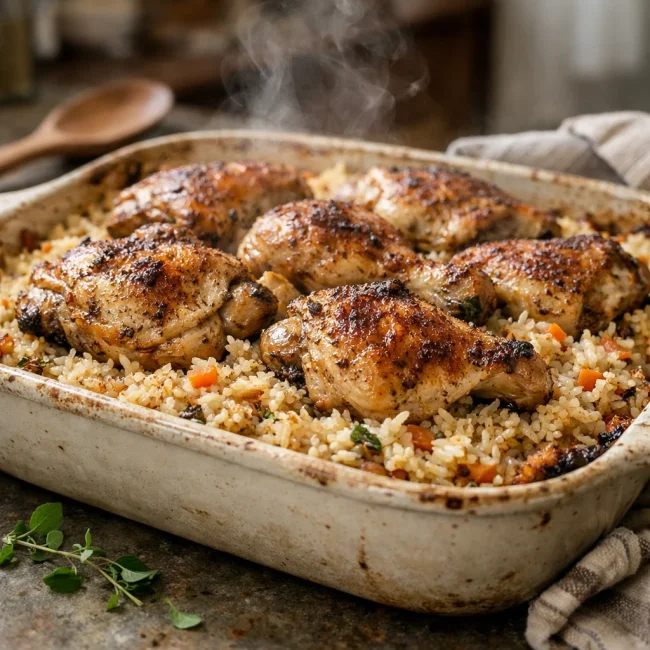 Traditional Baked Chicken Rice