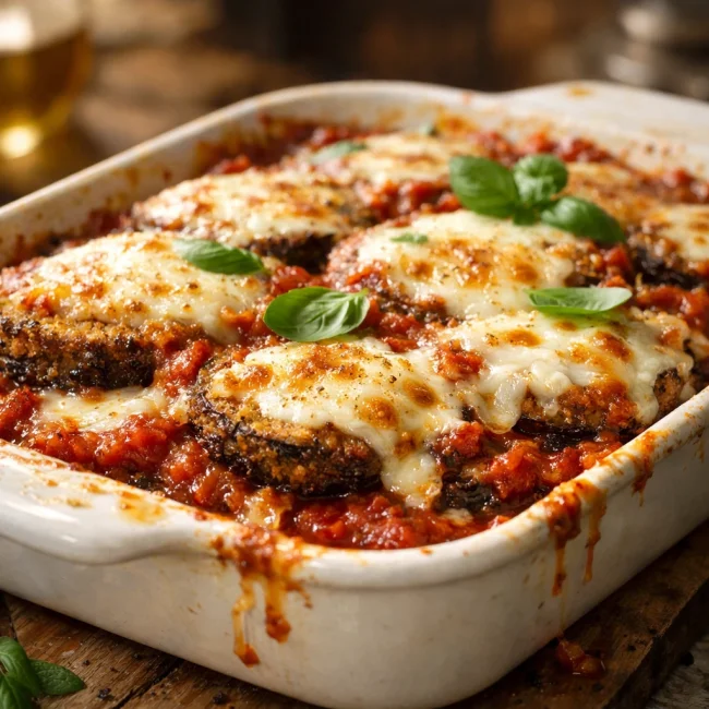 Traditional Baked Eggplant Parmesan