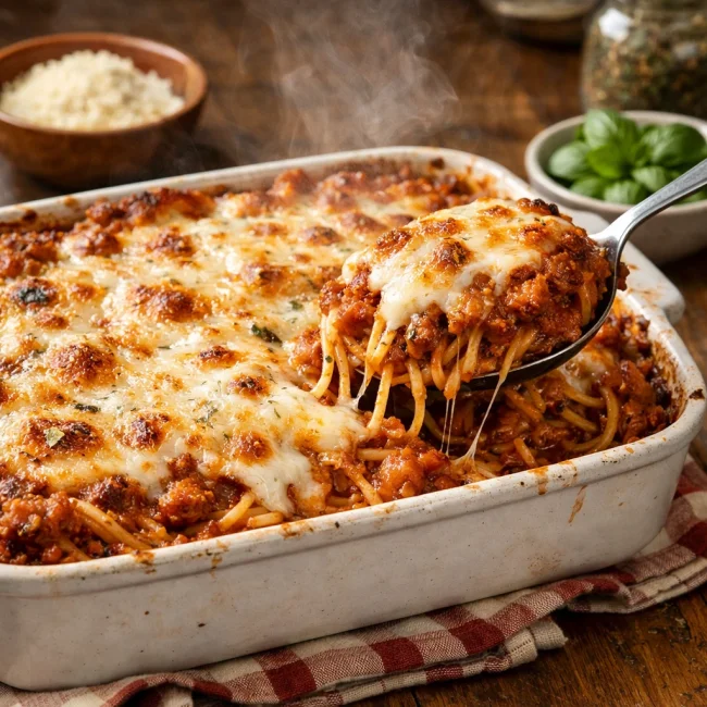 Traditional Baked Spaghetti
