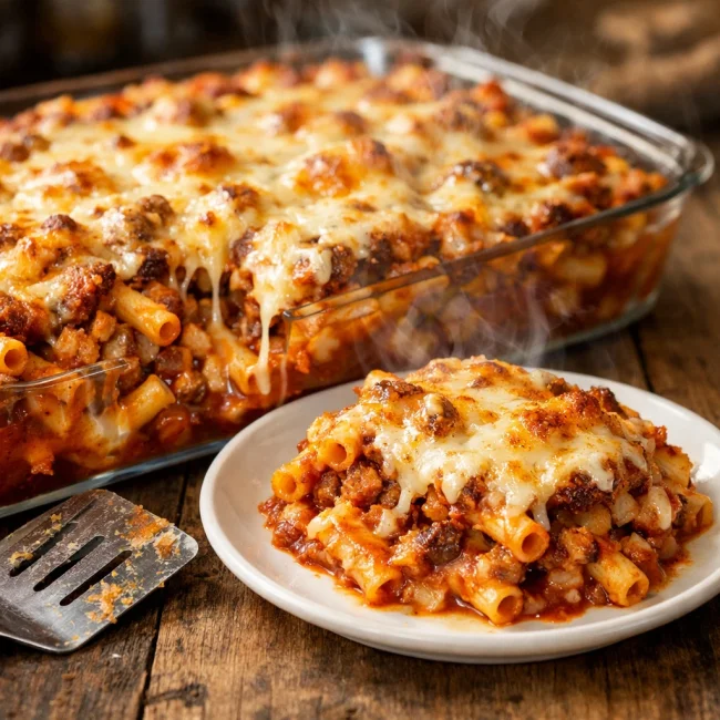 Traditional Baked Ziti with Italian Sausage