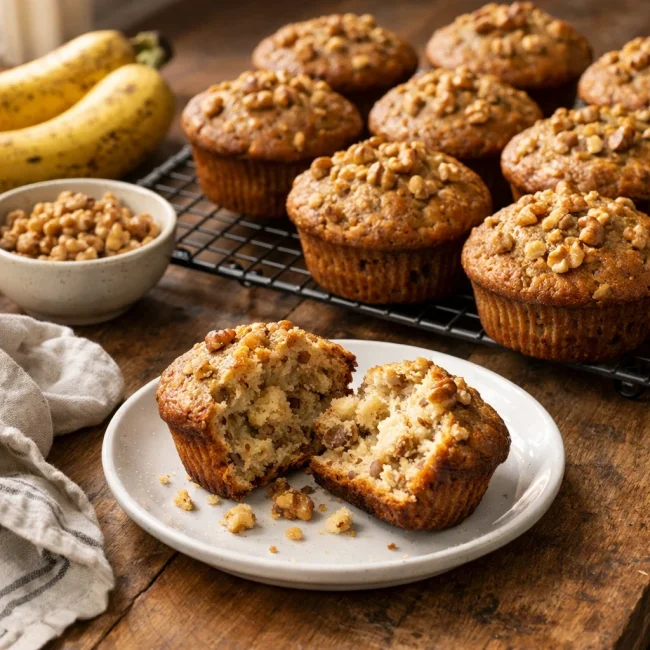 Traditional Banana Nut Muffins