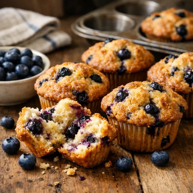 Traditional Blueberry Muffins