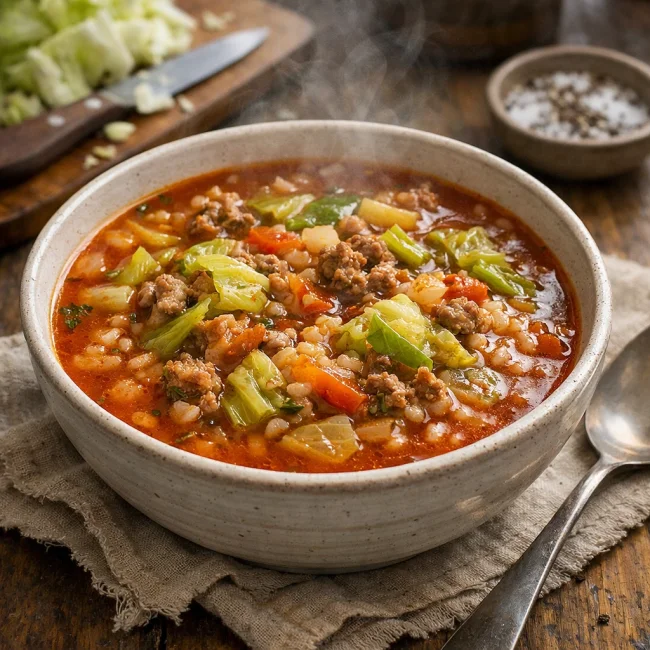 Traditional Cabbage Roll Soup