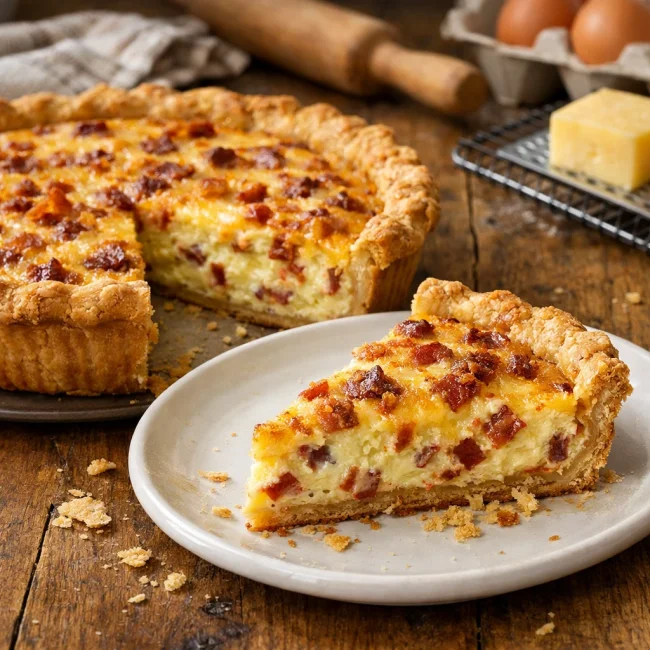 Traditional Cheese and Bacon Quiche
