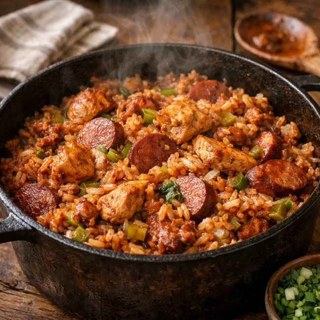 Traditional Chicken and Sausage Jambalaya