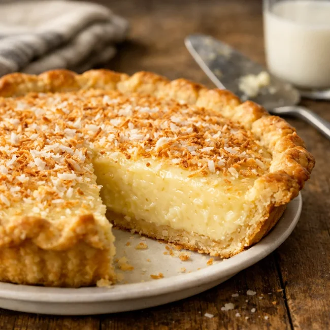 Traditional Coconut Custard Pie