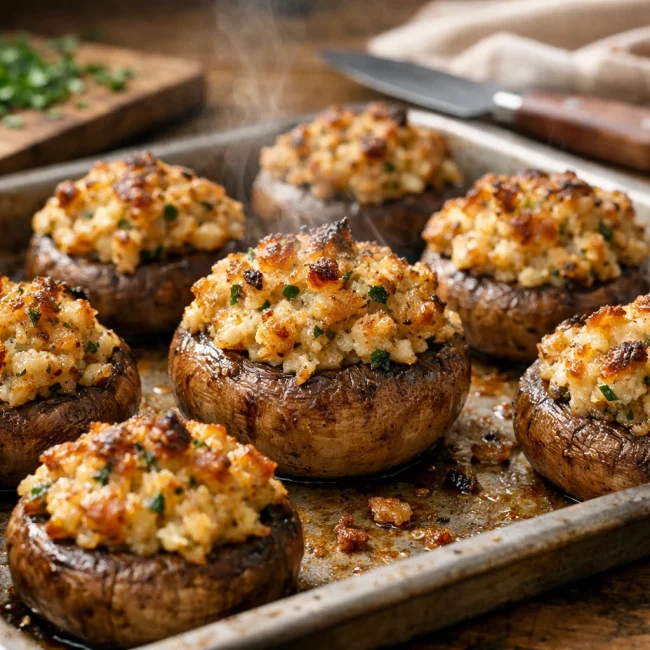 Traditional Crab Stuffed Mushrooms