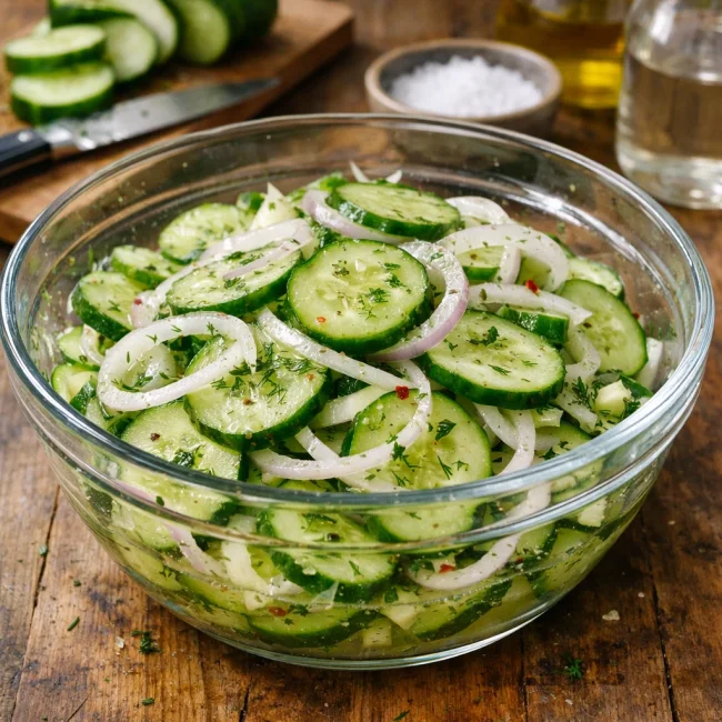Traditional Cucumber and Onion Salad