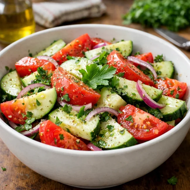 Traditional Cucumber and Tomato Salad