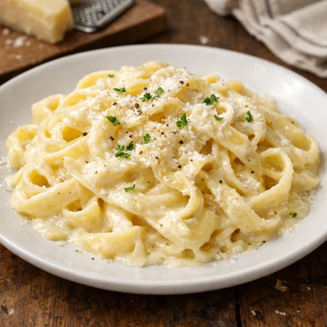 Traditional Fettuccine with Cream Sauce