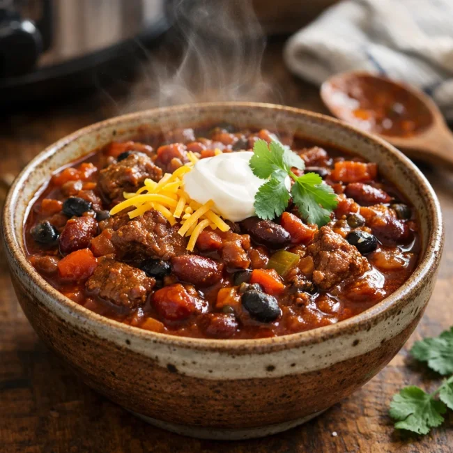Traditional Hearty Slow Cooker Chili