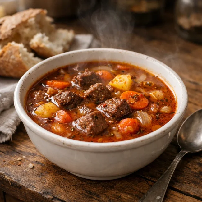 Traditional Hungarian Goulash Soup