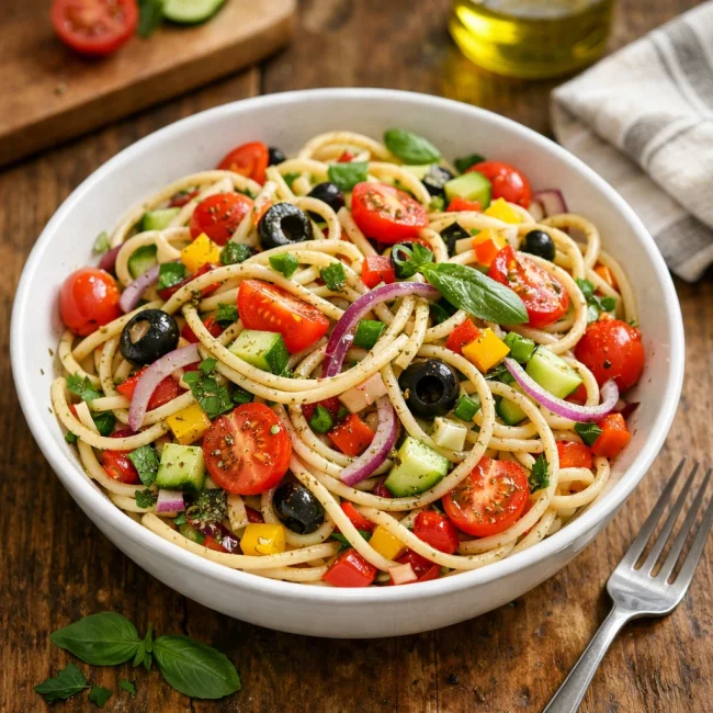 Traditional Italian Spaghetti Pasta Salad