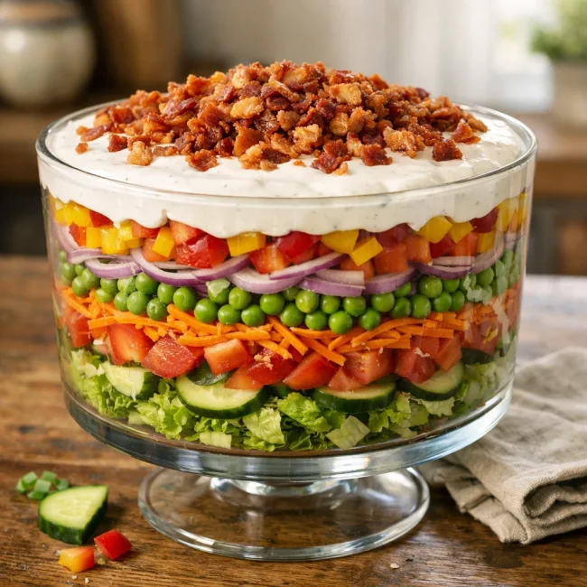 Traditional Layered Vegetable Salad