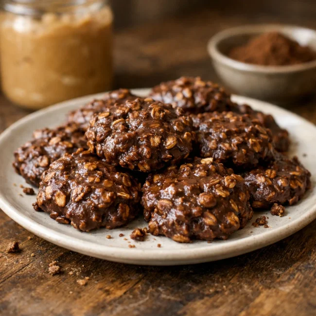 Traditional No-Bake Chocolate Peanut Butter Cookies