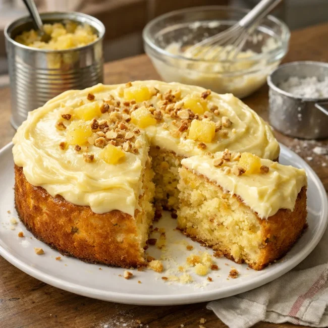 Traditional Pineapple Delight Cake