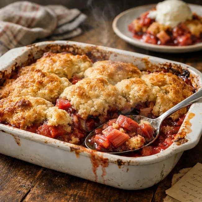 Traditional Rhubarb Cobbler