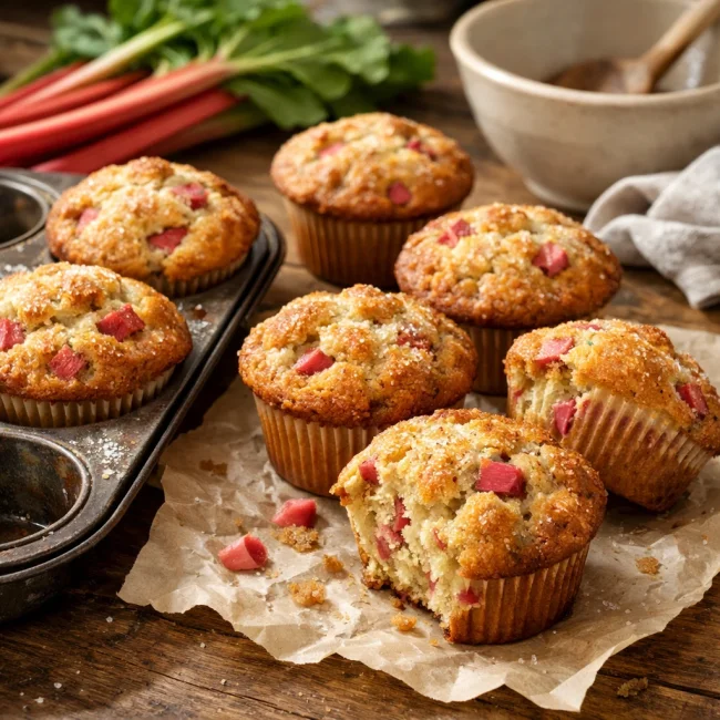 Traditional Rhubarb Muffins