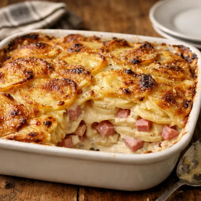Traditional Scalloped Potatoes with Ham