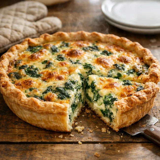 Traditional Spinach and Cheese Quiche