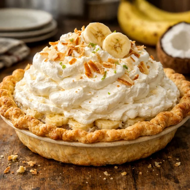 Tropical Banana Coconut Cream Pie