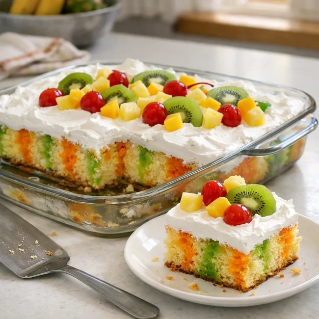 Tropical Breeze Jell-O Poke Cake