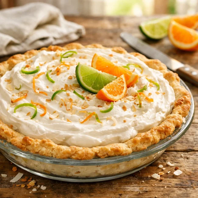 Tropical Citrus Coconut Cream Pie