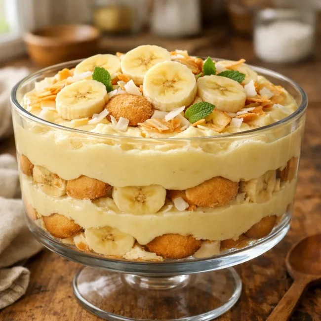 Tropical Coconut Banana Pudding