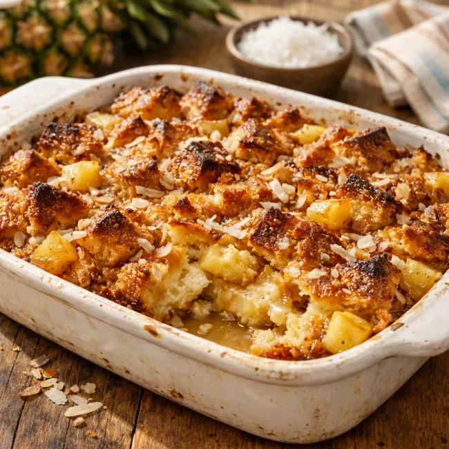 Tropical Coconut Bread Pudding