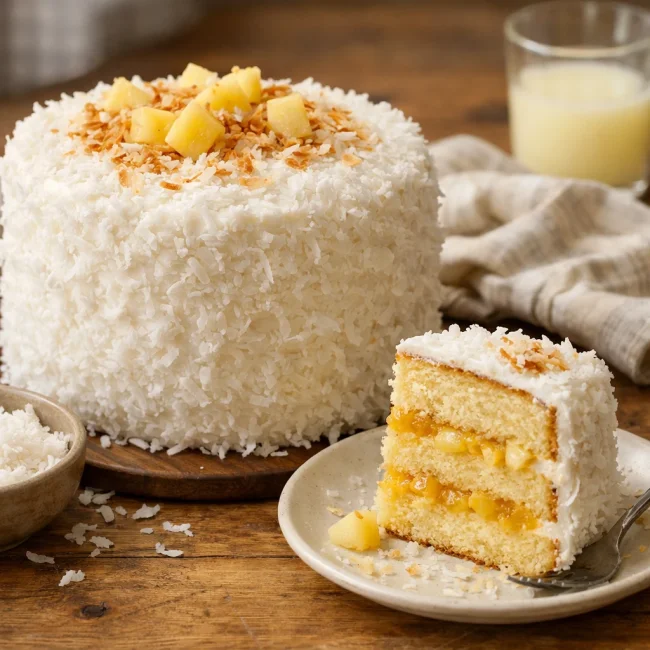 Tropical Coconut Delight Cake