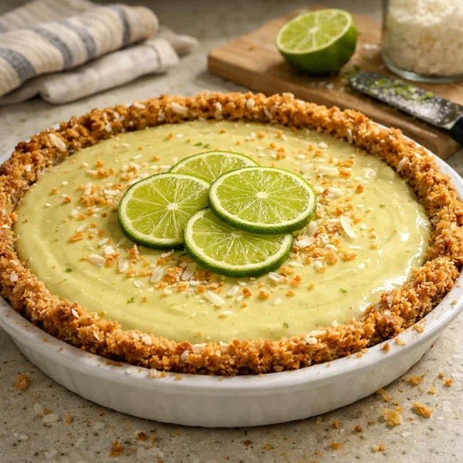 Tropical Coconut Key Lime Pie