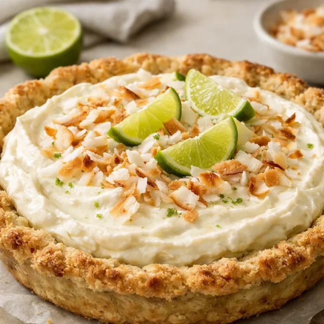 Tropical Coconut Lime Cream Pie