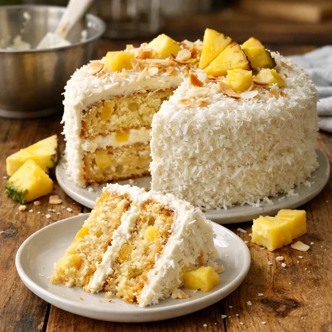 Tropical Coconut Pineapple Cake