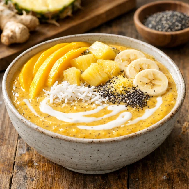 Tropical Ginger Chia Smoothie Bowl