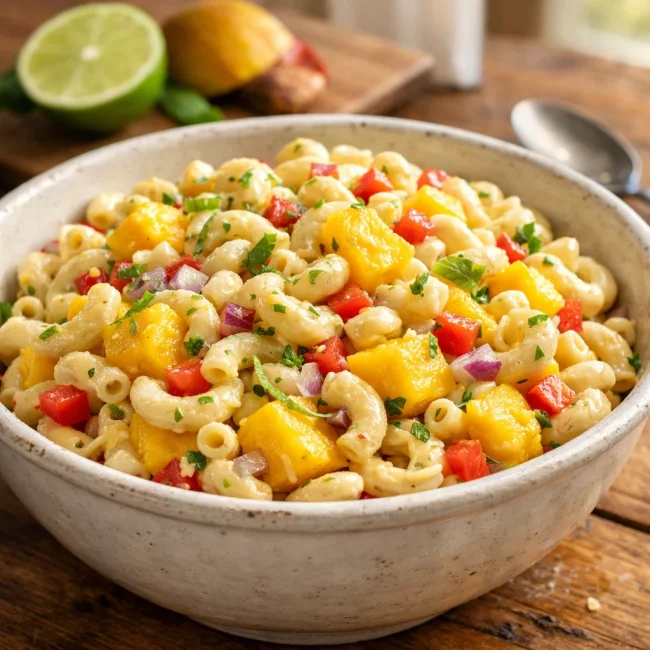 Tropical Macaroni Salad with Mango and Lime