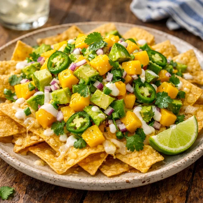 Tropical Mango Avocado Nachos