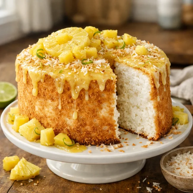Tropical Pineapple Angel Cake