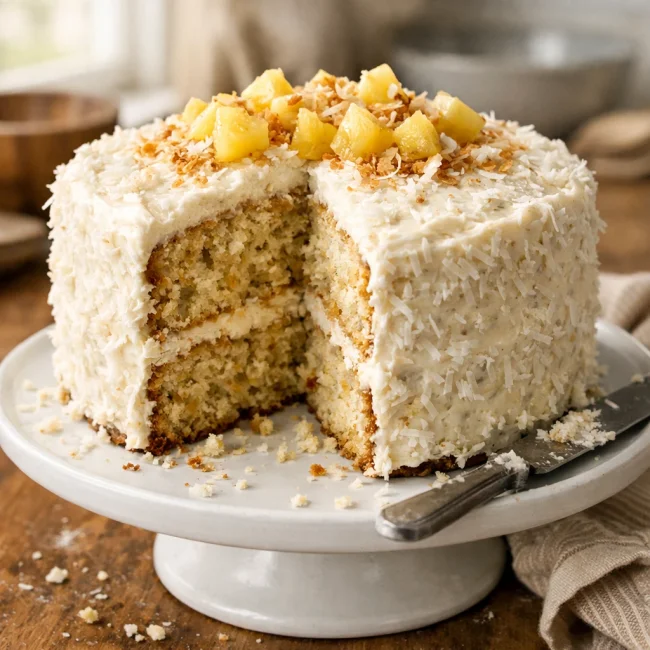 Tropical Pineapple Coconut Cake
