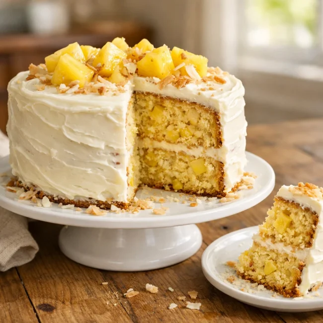Tropical Pineapple Delight Cake