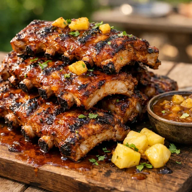 Tropical Pineapple Glazed Baby Back Ribs