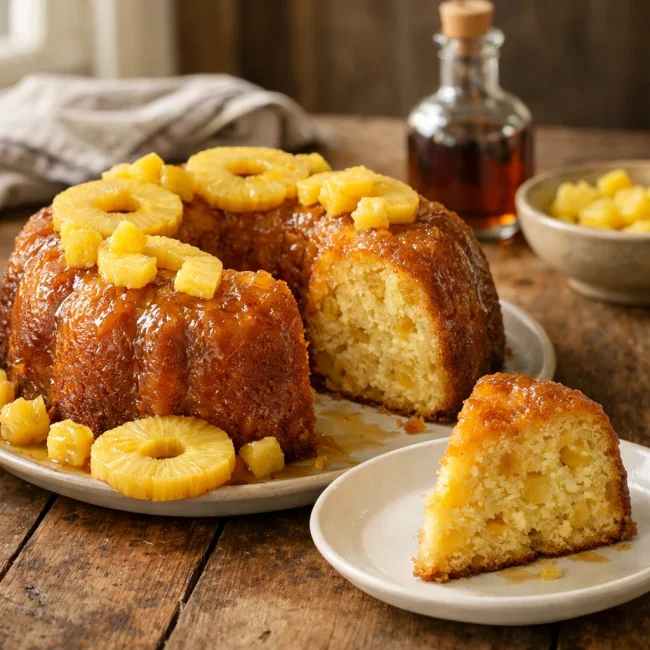 Tropical Pineapple Rum Cake