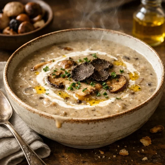 Truffle Infused Creamy Mushroom Soup