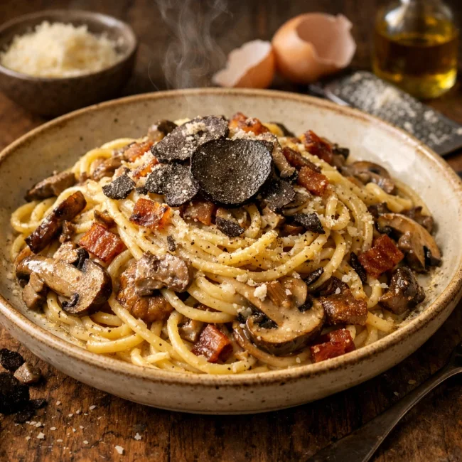 Truffle Mushroom Pasta Carbonara
