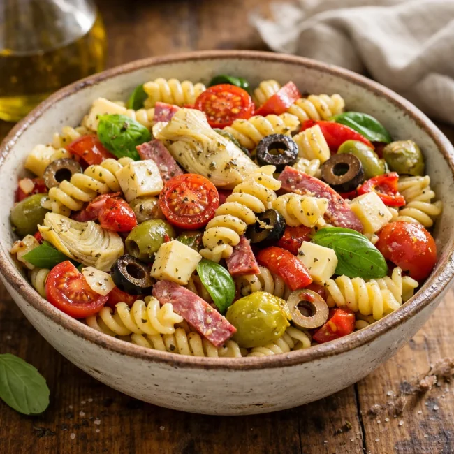 Tuscan Antipasto Fusilli Salad