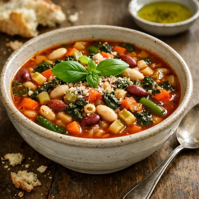 Tuscan Bean Minestrone Soup