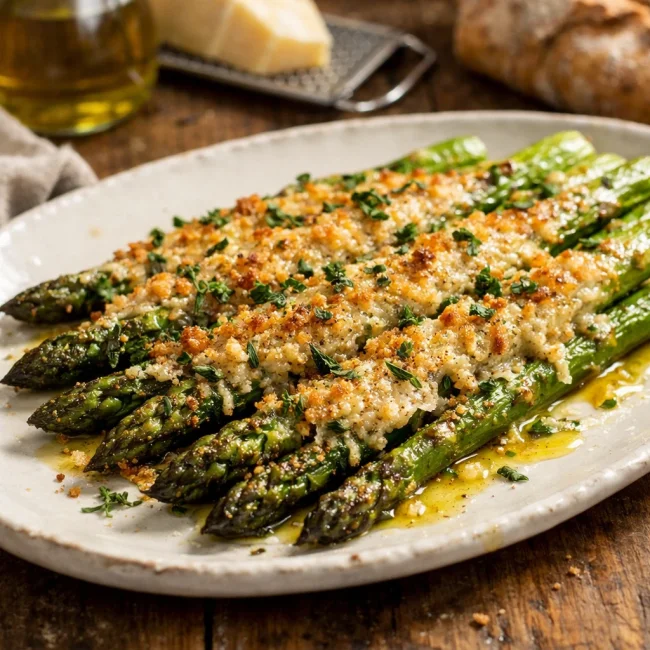 Tuscan Cheese-Crusted Asparagus