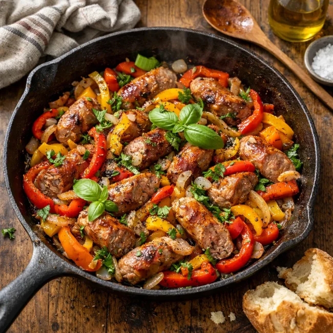 Tuscan Fennel Sausage & Sweet Peppers Skillet