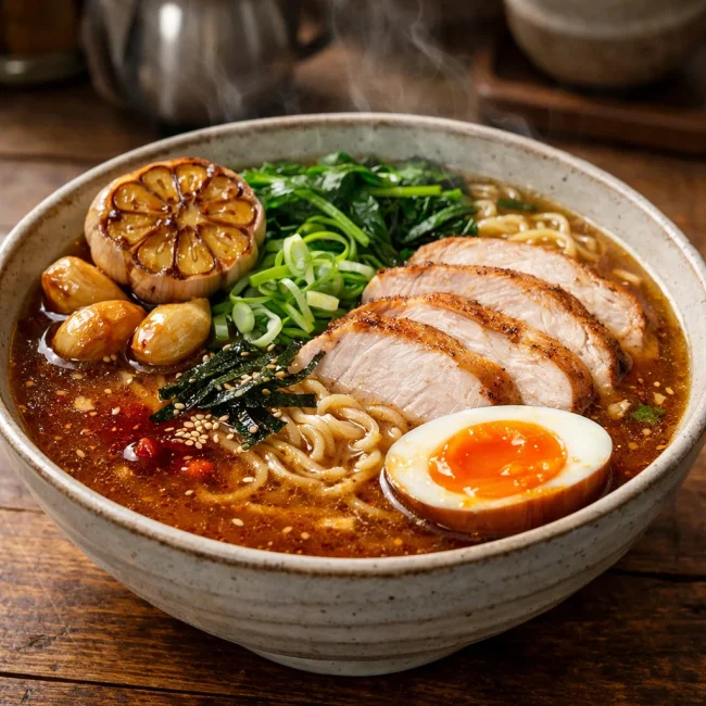 Umami Miso Ramen with Roasted Garlic