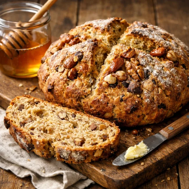 Unique Irish Soda Bread with Honey and Nuts